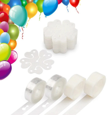 Tejal Trader Solid Teja-Party Midlinkerz_12Clips,2Arch,2Glue Balloon(White, Pack of 16)