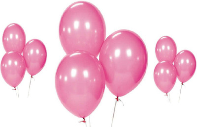Kaliram & Sons Solid SUPPER PREMIUM-BIG SIZE-LONG LASTING- 50 SOLID PINK BALLOONS Balloon(Pink, Pack of 50)