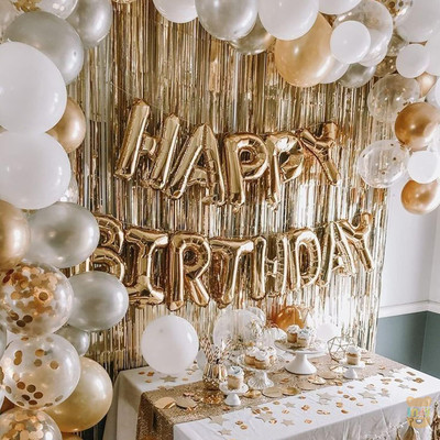 AAFOS Solid aa17 Letter Balloon(Gold, Pack of 1)