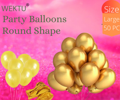 WEKTU Solid Gold50PC15 Balloon(Gold, Pack of 50)