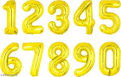 Choice Corner Solid CC-NUM-GOLDEN-16 inch 0-9 Balloon(Gold, Pack of 10)