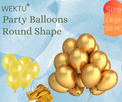 WEKTU Solid Gold50PC26 Balloon(Gold, Pack of 50)
