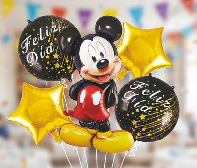 shanviadorn Printed Mickey Mouse Foil Set 5Pcs Balloon(Pink, Pack of 5)