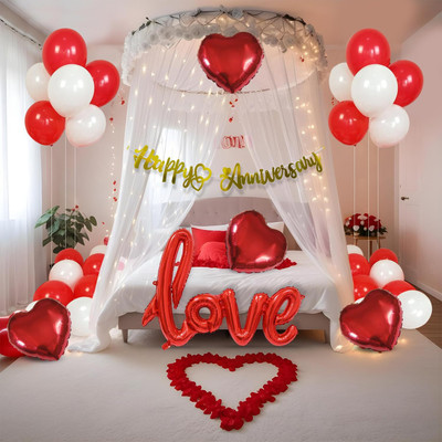 Nisha Enterprises Happy Anniversary Decoration Items - 61 pcs(Set of 61)