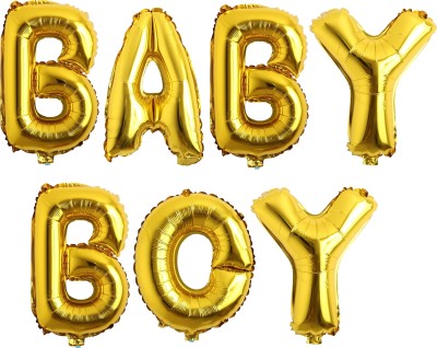 TOYXE Solid Baby Boy Letter Balloons Golden Balloon(Gold, Pack of 7)