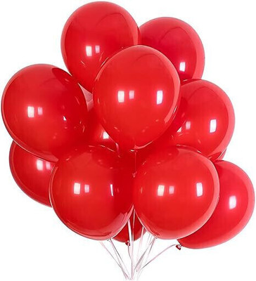 uorme Solid Metallic Red Balloon - 50 Balloons Balloon(Red, Pack of 50)