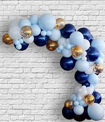 Tejal Trader Solid SOIBlu20+PBLu20+10G+5Con+10W+2BBladr+AG Balloon(Blue, Gold, White, Pack of 69)