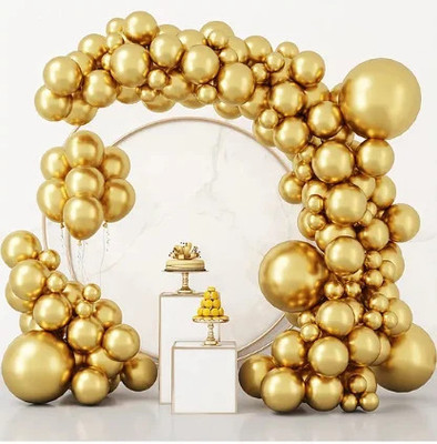 Tejal Trader Solid New-01-trader-CHROME GOLDEN 5000 Balloon(Gold, Pack of 50)