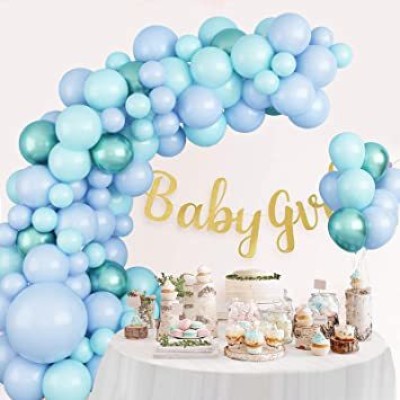 R G ACCESSORIES Blue Balloons, Happy Birthday Banner Decoration Arch Kit Pack Of 100(Set of 100)