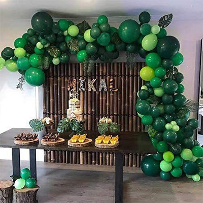 R G ACCESSORIES Solid Dark Green Bright Green Balloon, Happy Birthday Banner Decoration Kit Pack Of 40 Balloon(Green, Pack of 40)