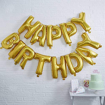 AAFOS Solid aa1 Letter Balloon(Gold, Pack of 1)