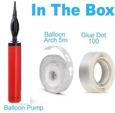 PARTY MIDLINKERZ Solid Balloon Pump with Glue Dots & Arch Strip Roll for Balloon(Multicolor, Pack of 3)
