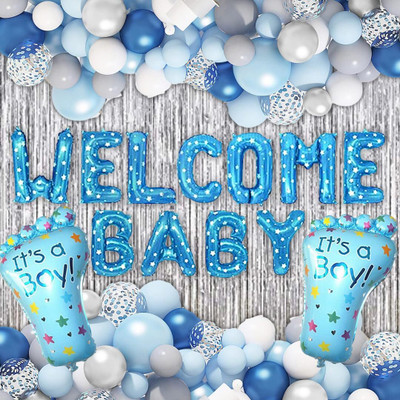 groovy dudz New Born Baby Welcome Decorations for Boys(Set of 50)