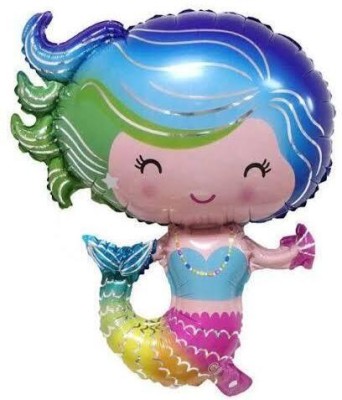 Jemini Printed Ocean Life Sea Underwater Theme Fish Rainbow Mermaid FOIL Balloon Balloon(Multicolor, Pack of 1)