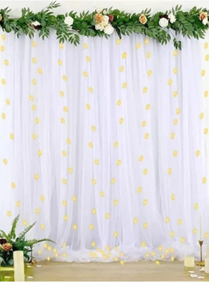 FLIPZONE Solid New Net for Hanging Double Bed with 10 Meter LED Light Balloon(White, Pack of 3)