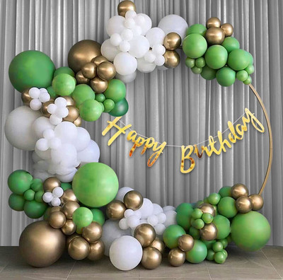 DD Enterprises Solid Rubber Balloons For Birthday Decoration For Birthday Birthday Decoration Items Balloon(Green, Pack of 48)