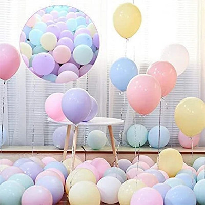 PARTY MIDLINKERZ Solid Pastel Balloon Pack-51 Pieces Birthday For Baby Girls, Baby Shower, Princess Balloon(Multicolor, Pack of 51)