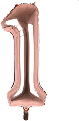Party Parindey Solid 1/One Number Foil Rose Gold Modern kids/Adults Party item Birthday Anniversary Balloon(Brown, Pack of 1)