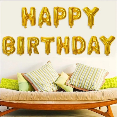 AAFOS Solid aa3 Letter Balloon(Gold, Pack of 1)