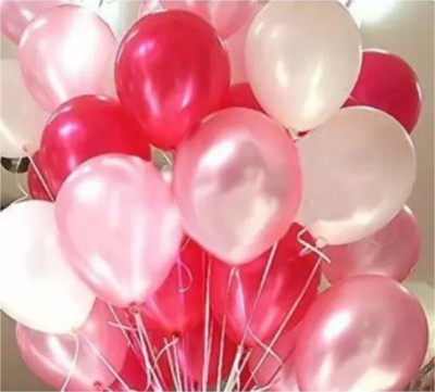 Business Squad Solid Metallic Balloons For Birthday Decoration, Baby Shower, Anniversary Party Balloon(Red, White, Pink, Pack of 30)