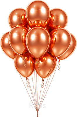 Rimis Solid Premium Quality Chrome Balloons Decoration for Birthday / Anniversary / Party Balloon(Gold, Pack of 25)