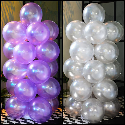 kinegic Solid Premium Metallic Latex Balloons (Pack of 75) for Decoration (Purple , silver) Balloon(Purple, Silver, Pack of 75)