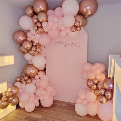 HASHFLOW Solid 100 pcs Balloons for Birthday decoration celebration -Rosegold Balloon(Pink, Pack of 1)