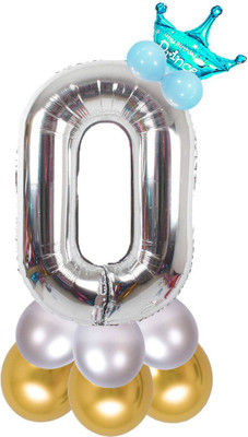 Party Parindey Solid Zero Number Foil-Modern kids/Adults Party item Birthday Anniversary Decorations Balloon(Silver, Pack of 1)