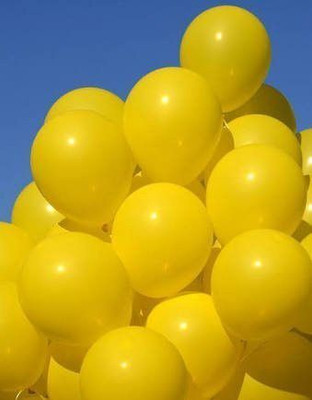shribalaji Solid Haldi Mehndi Ceremony Decoration Set of 30pcs Yellow Metallic Balloons Balloon(Yellow, Pack of 30)