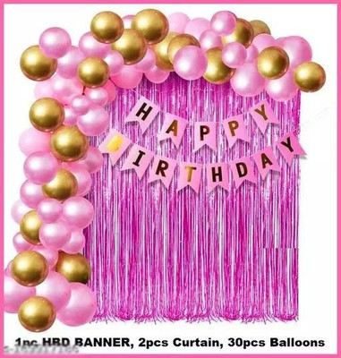 Trendz decor Happy Birthday Combo Kit Pack Of 33(Set of 33)