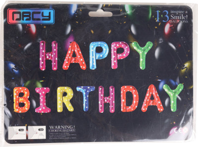 Quickoo Printed Happy Birthday Banner Multicolour Bubble Balloon(Multicolor, Pack of 1)