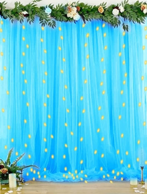 FLIPZONE Solid Tent blue net with green leaves for Birthday Decoration Canopy (Set of 8) Balloon(Multicolor, Pack of 8)