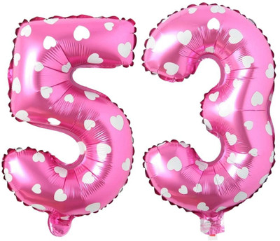 Angolalark Solid Pink Foil Number 53 Letter Balloon(Pink, Pack of 1)