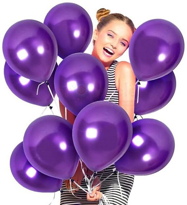 FE Fashion Empire Solid Metallic Balloons for Birthday Decoration item celebration Anniversary Men Women Balloon(Purple, Pack of 200)