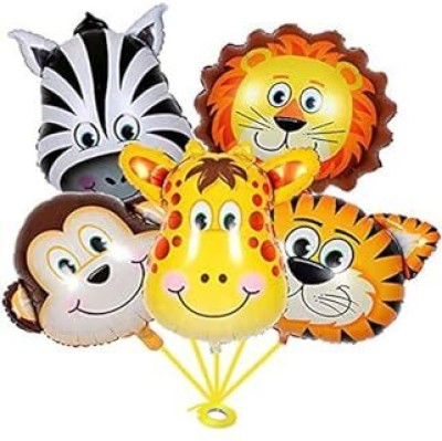 Abhinandan Decors Printed Jungle Balloon Bouquet(Multicolor, Pack of 5)