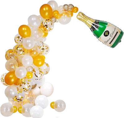 SOI Solid Champagne Balloon Garland Kit For Birthday Wedding Bridal Bachelorette Balloon(Multicolor, Pack of 51)