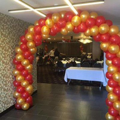 Tejal Trader Solid Metallic Golden and Red Balloons for Decoration Combo Pack of 50 Balloon(Gold, Red, Pack of 50)
