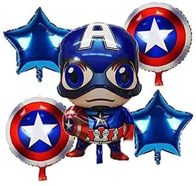 HouseOfCommon Solid Marvel Superhero/Captain America Birthday theme Balloon(Blue, Pack of 1)