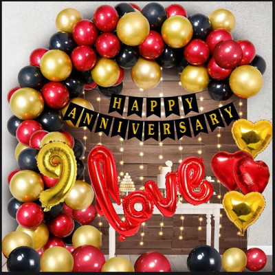 groovy dudz 9th Happy Anniversary Decoration Kit - 72Pcs(Set of 73)
