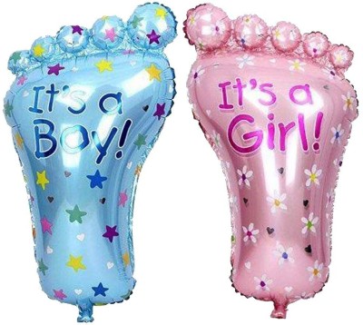 Hippity Hop Printed It's a boy & It's a Girl Feet Balloon(Blue, Pink, Pack of 2)