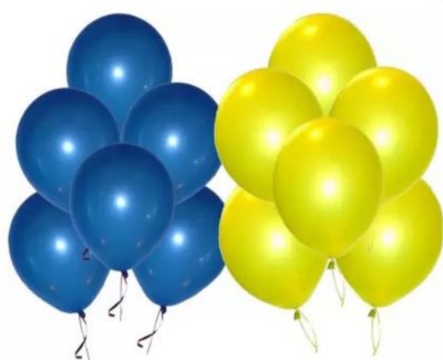 Local Charm Solid Metallic Balloons For Birthday, Anniversary Party , Baby Shower ,Marriage Balloon(Blue, Yellow, Pack of 100)