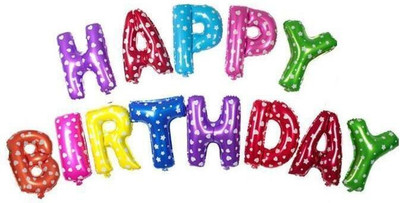PARTY MIDLINKERZ Solid HappyBirthday _Pink Balloon(Multicolor, Pack of 13)