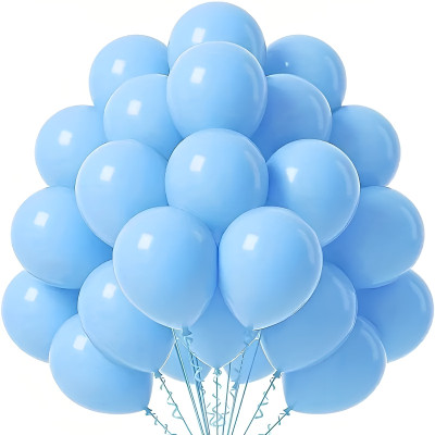 Rimis Solid Premium Pastel Blue Balloons for Birthday, Wedding, & Event Decorations Balloon(Blue, Pack of 100)