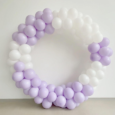 Tejal Trader Solid Pastel Birthday Decoration Item Balloons - White & Purple Balloon(Multicolor, Pack of 100)