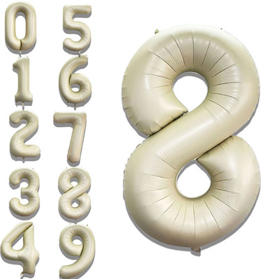 Party Bird Solid PB-S1608-CREAM-32 INCH-NUM-8 Letter Balloon(White, Pack of 1)