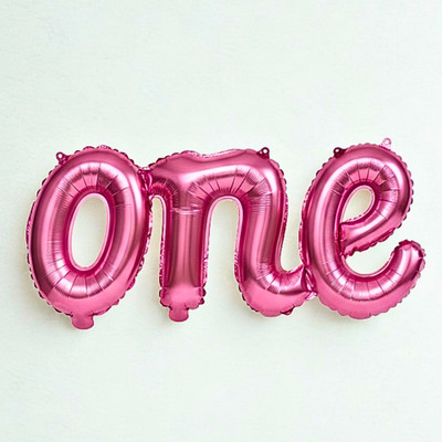 king collection Solid ONE Foil Balloon for Baby 1st Birthday Decoration Foil Balloon for Boys & Girls Balloon(Pink, Pack of 1)