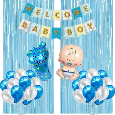 Fundots Printed Foil and Printed Balloons For Kids Party Decoration Kit – Welcome Theme Style 10 Balloon Bouquet(Multicolor, Pack of 21)