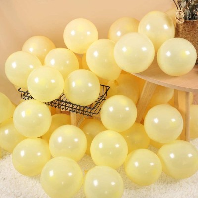 ANVRITI Solid Solid Pastel Colored Balloons Pastel Yellow Color Pack of 50 Balloon(Yellow, Pack of 50)