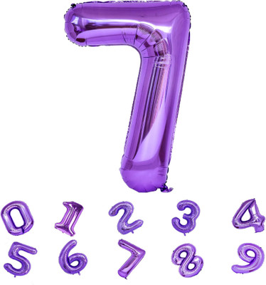 Fun Town Solid Number 7/Seven Foil Balloon milestone 32 Inch 7th Birthday Decoration Balloon(Purple, Pack of 1)