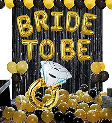 SKYWINS Solid Bride To Be Foil Balloons Decoration Balloon(Multicolor, Pack of 52)